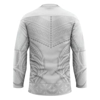 Niue White Sunday Hockey Jersey Aho Tapu Fanau Hiapo Pattern LT14 - Polynesian Pride