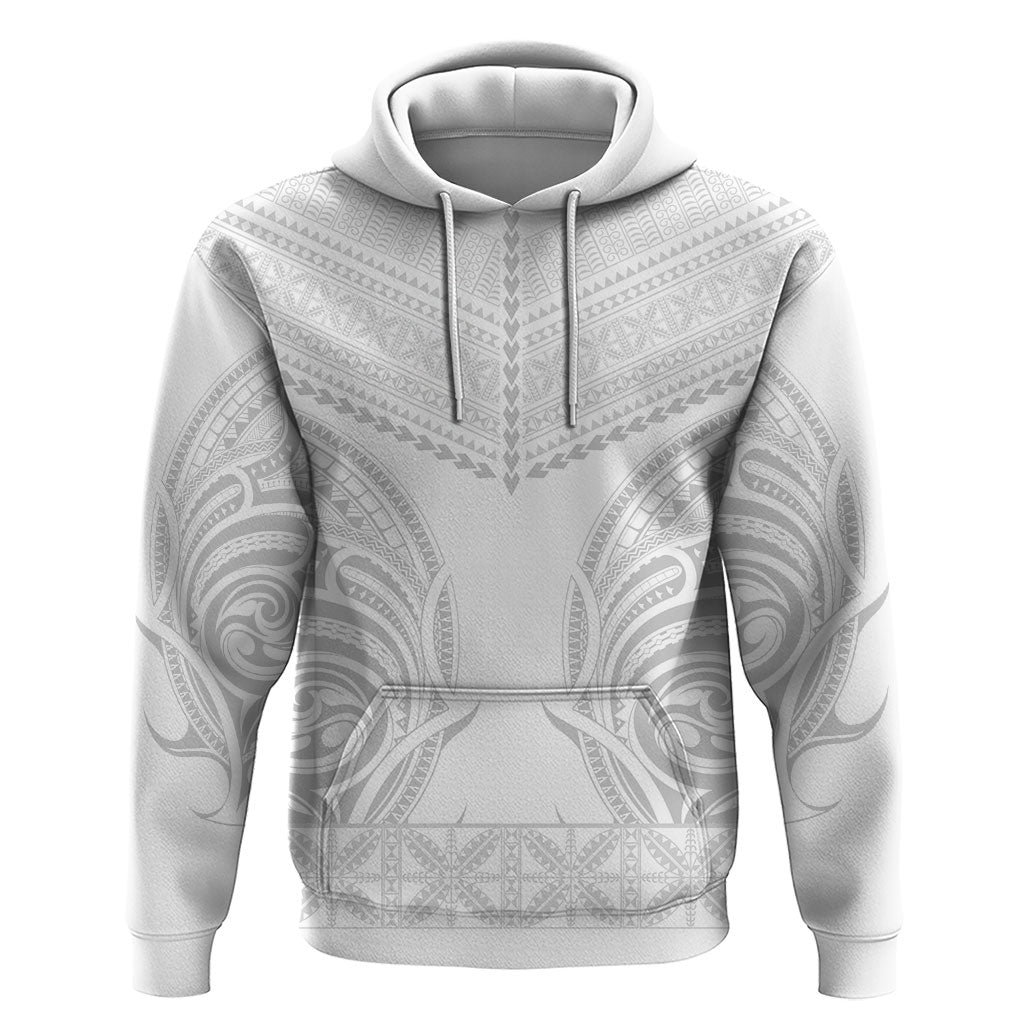 Niue White Sunday Hoodie Aho Tapu Fanau Hiapo Pattern LT14 Pullover Hoodie White - Polynesian Pride
