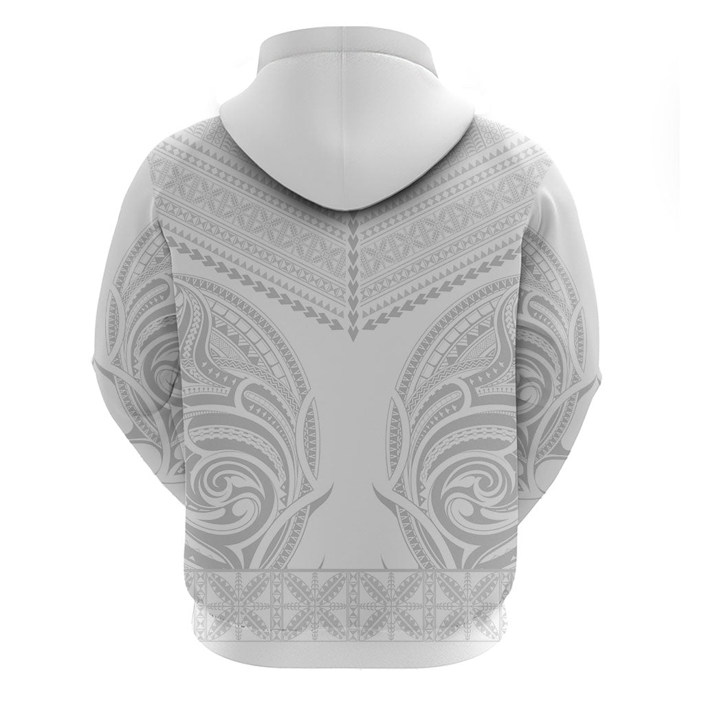 Niue White Sunday Hoodie Aho Tapu Fanau Hiapo Pattern LT14 - Polynesian Pride