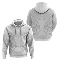 Niue White Sunday Hoodie Aho Tapu Fanau Hiapo Pattern LT14 - Polynesian Pride