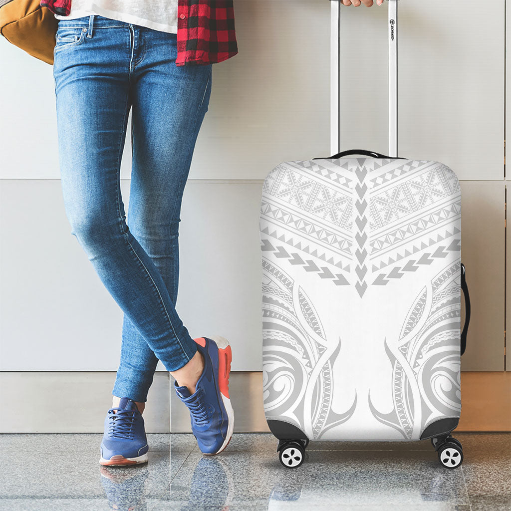Niue White Sunday Luggage Cover Aho Tapu Fanau Hiapo Pattern LT14 - Polynesian Pride
