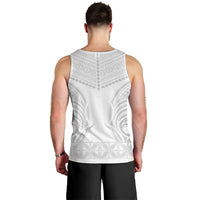 Niue White Sunday Men Tank Top Aho Tapu Fanau Hiapo Pattern LT14 - Polynesian Pride