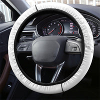 Niue White Sunday Steering Wheel Cover Aho Tapu Fanau Hiapo Pattern LT14 - Polynesian Pride