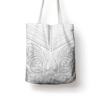 Niue White Sunday Tote Bag Aho Tapu Fanau Hiapo Pattern LT14 - Polynesian Pride