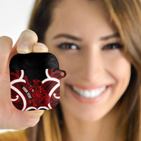 Whero Aotearoa Atua Tumatauenga Personalised AirPods Case Maori God Of War Tiki With Taiaha LT14 - Polynesian Pride