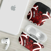 Whero Aotearoa Atua Tumatauenga Personalised AirPods Case Maori God Of War Tiki With Taiaha LT14 - Polynesian Pride