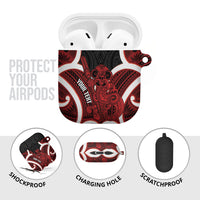 Whero Aotearoa Atua Tumatauenga Personalised AirPods Case Maori God Of War Tiki With Taiaha LT14 - Polynesian Pride