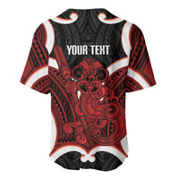 Whero Aotearoa Atua Tumatauenga Personalised Baseball Jersey Maori God Of War Tiki With Taiaha LT14 - Polynesian Pride