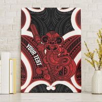Whero Aotearoa Atua Tumatauenga Personalised Canvas Wall Art Maori God Of War Tiki With Taiaha LT14 Without Frame Red - Polynesian Pride