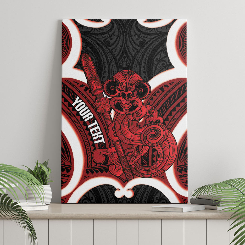 Whero Aotearoa Atua Tumatauenga Personalised Canvas Wall Art Maori God Of War Tiki With Taiaha LT14 - Polynesian Pride