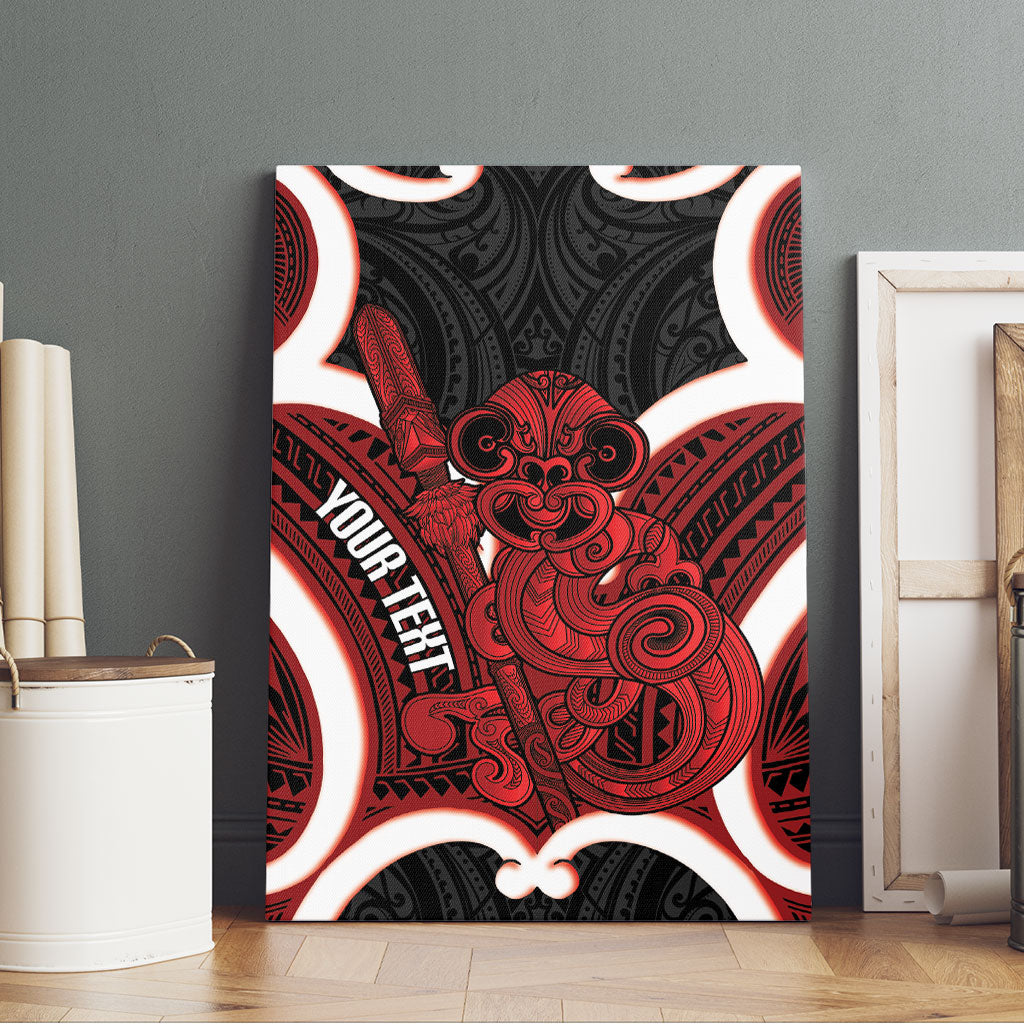 Whero Aotearoa Atua Tumatauenga Personalised Canvas Wall Art Maori God Of War Tiki With Taiaha LT14 - Polynesian Pride