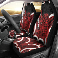 Whero Aotearoa Atua Tumatauenga Personalised Car Seat Cover Maori God Of War Tiki With Taiaha LT14 - Polynesian Pride
