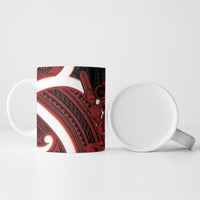 Whero Aotearoa Atua Tumatauenga Ceramic Mug Maori God Of War Tiki With Taiaha LT14 - Polynesian Pride