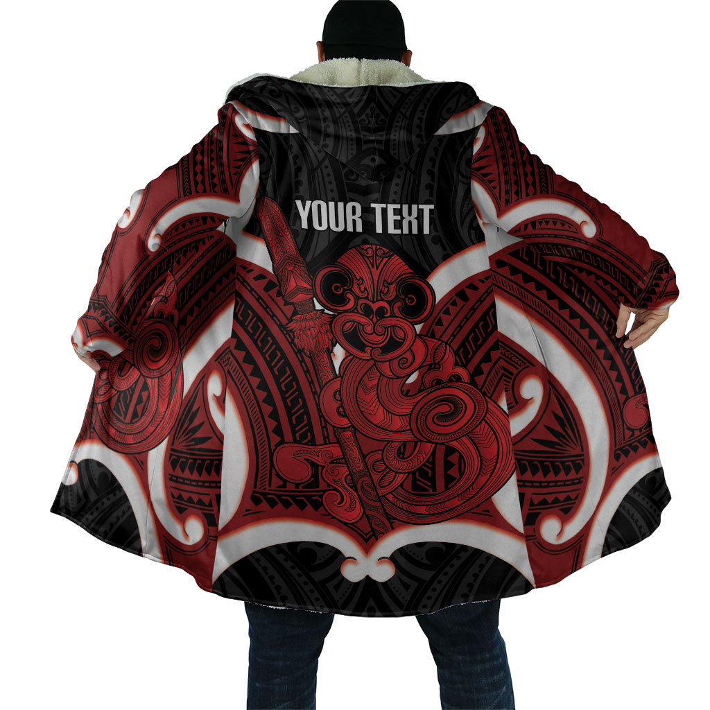 Whero Aotearoa Atua Tumatauenga Personalised Cloak Maori God Of War Tiki With Taiaha LT14 - Polynesian Pride