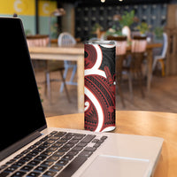 Whero Aotearoa Atua Tumatauenga Skinny Tumbler Maori God Of War Tiki With Taiaha LT14 - Polynesian Pride