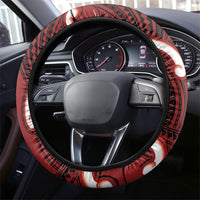 Whero Aotearoa Atua Tumatauenga Steering Wheel Cover Maori God Of War Tiki With Taiaha LT14 - Polynesian Pride