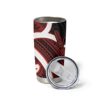 Whero Aotearoa Atua Tumatauenga Tumbler Cup Maori God Of War Tiki With Taiaha LT14 - Polynesian Pride