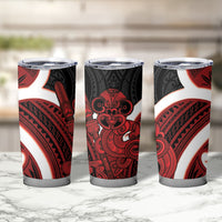 Whero Aotearoa Atua Tumatauenga Tumbler Cup Maori God Of War Tiki With Taiaha LT14 - Polynesian Pride