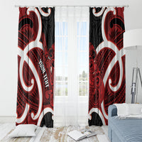 Whero Aotearoa Atua Tumatauenga Personalised Window Curtain Maori God Of War Tiki With Taiaha LT14 - Polynesian Pride