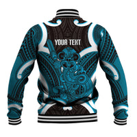Kikorangi Aotearoa Atua Tumatauenga Personalised Baseball Jacket Maori God Of War Tiki With Taiaha LT14 - Polynesian Pride