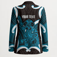 Kikorangi Aotearoa Atua Tumatauenga Personalised Blazer Maori God Of War Tiki With Taiaha LT14 - Polynesian Pride