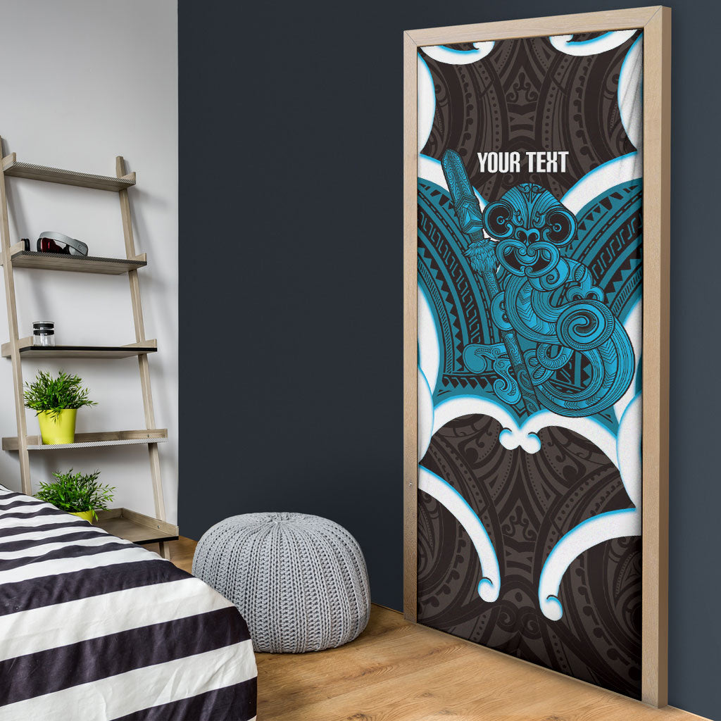 Kikorangi Aotearoa Atua Tumatauenga Personalised Door Cover Maori God Of War Tiki With Taiaha LT14 - Polynesian Pride
