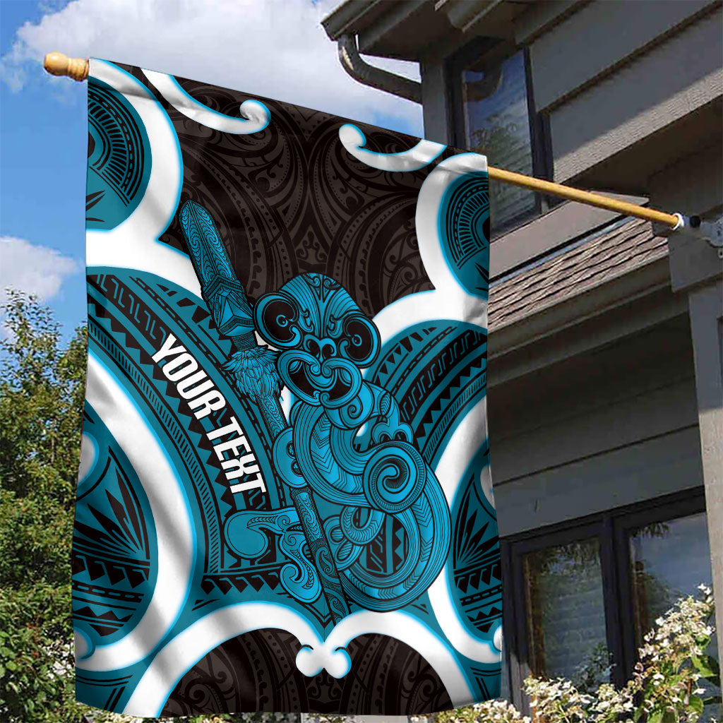 Kikorangi Aotearoa Atua Tumatauenga Personalised Garden Flag Maori God Of War Tiki With Taiaha LT14 - Polynesian Pride