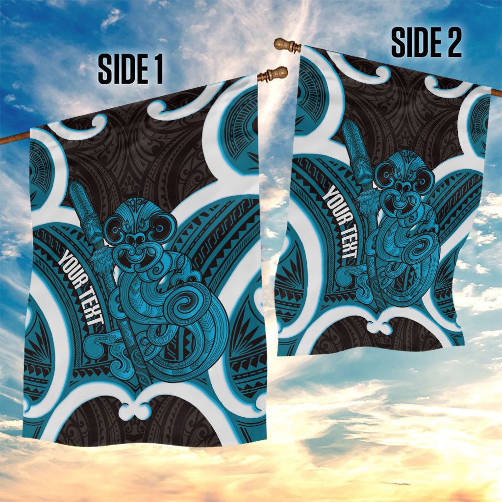 Kikorangi Aotearoa Atua Tumatauenga Personalised Garden Flag Maori God Of War Tiki With Taiaha LT14 - Polynesian Pride