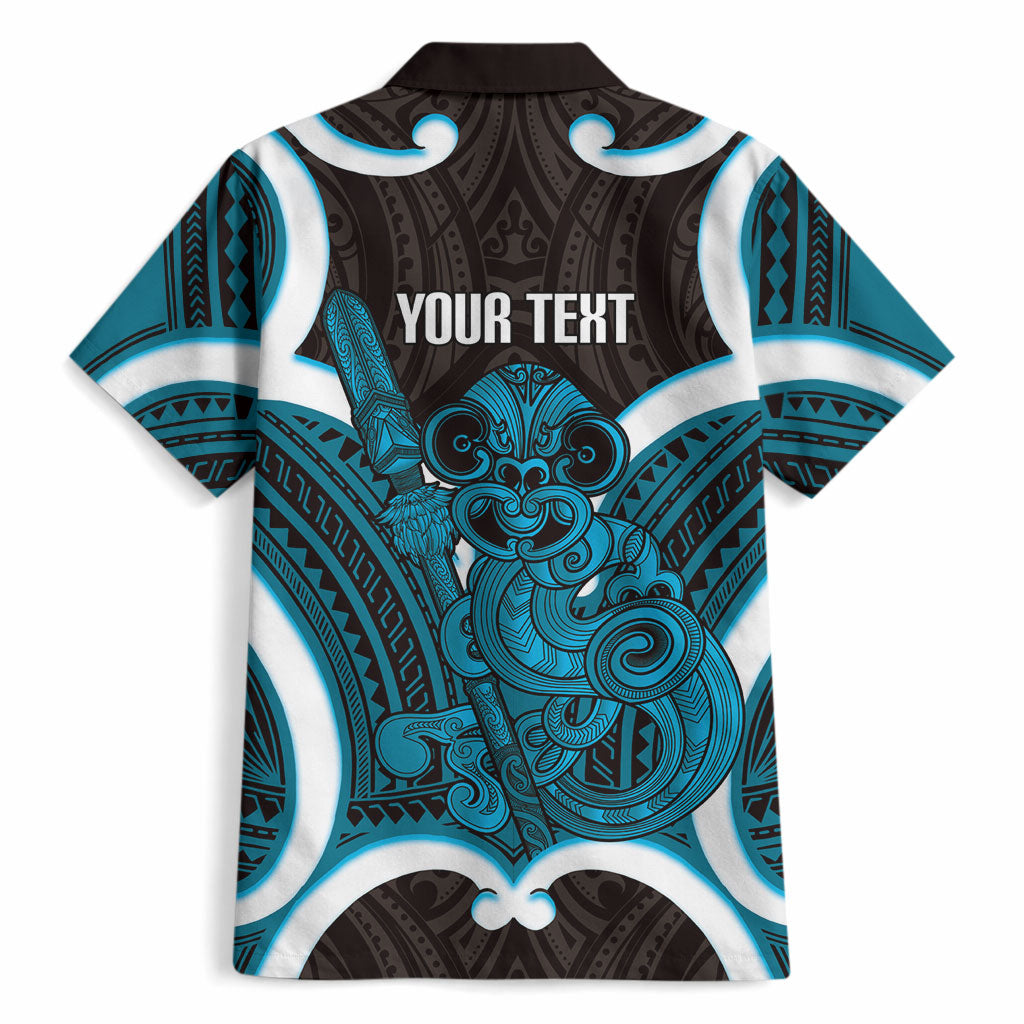 Kikorangi Aotearoa Atua Tumatauenga Personalised Hawaiian Shirt Maori God Of War Tiki With Taiaha LT14 - Polynesian Pride