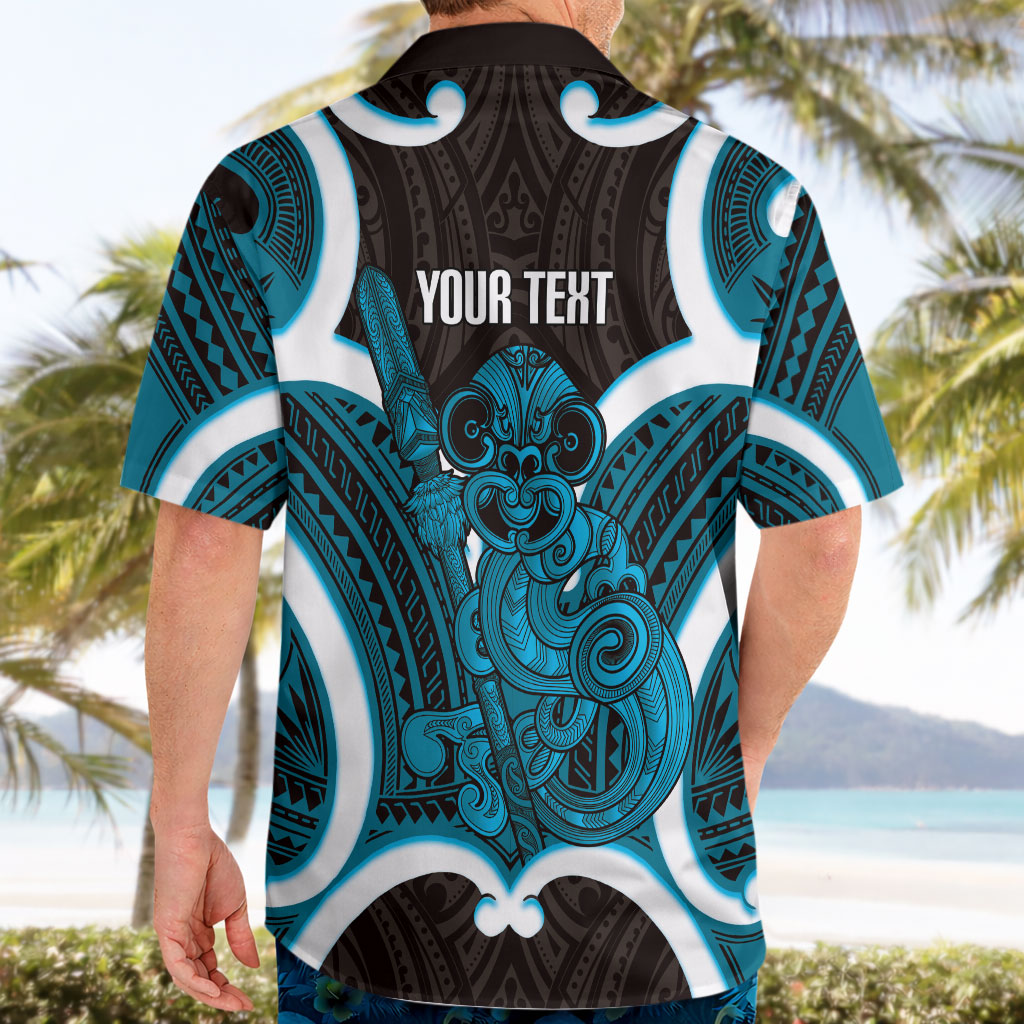 Kikorangi Aotearoa Atua Tumatauenga Personalised Hawaiian Shirt Maori God Of War Tiki With Taiaha LT14 - Polynesian Pride