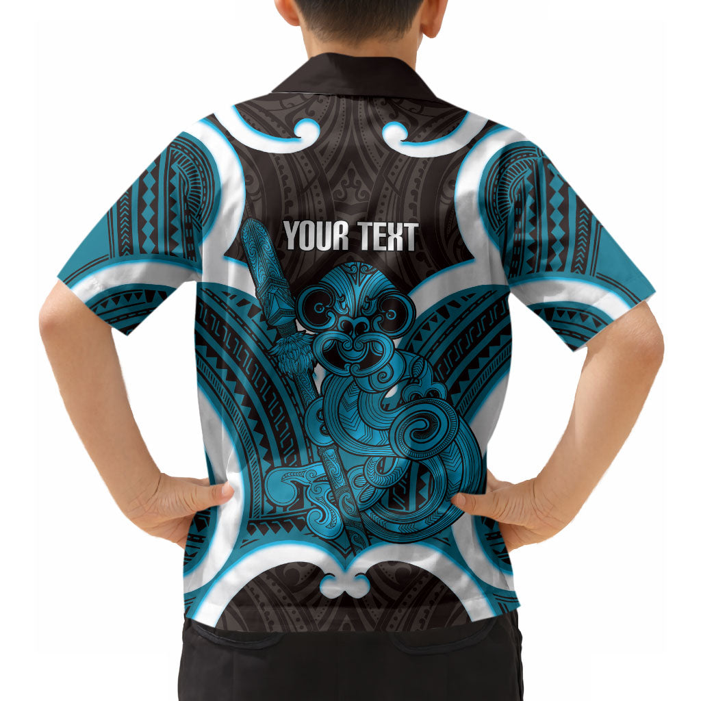 Kikorangi Aotearoa Atua Tumatauenga Personalised Hawaiian Shirt Maori God Of War Tiki With Taiaha LT14 - Polynesian Pride