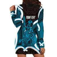 Kikorangi Aotearoa Atua Tumatauenga Personalised Hoodie Dress Maori God Of War Tiki With Taiaha LT14 - Polynesian Pride