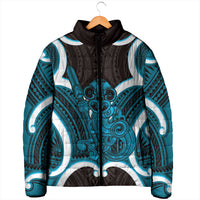 Kikorangi Aotearoa Atua Tumatauenga Personalised Padded Jacket Maori God Of War Tiki With Taiaha LT14 - Polynesian Pride