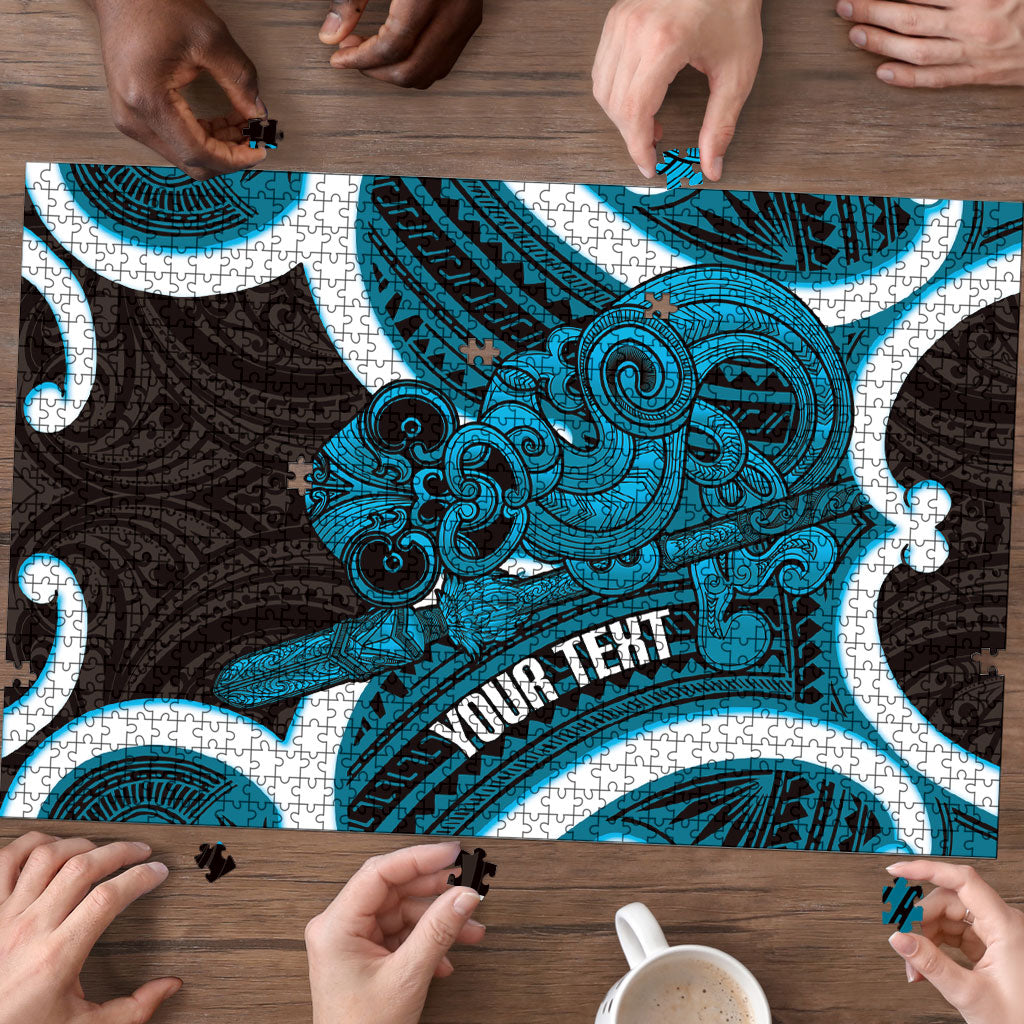 Kikorangi Aotearoa Atua Tumatauenga Personalised Puzzle Maori God Of War Tiki With Taiaha LT14 - Polynesian Pride