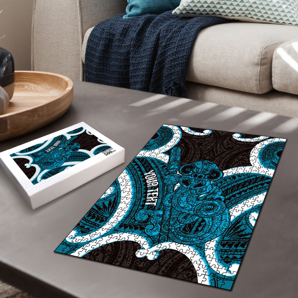Kikorangi Aotearoa Atua Tumatauenga Personalised Puzzle Maori God Of War Tiki With Taiaha LT14 - Polynesian Pride
