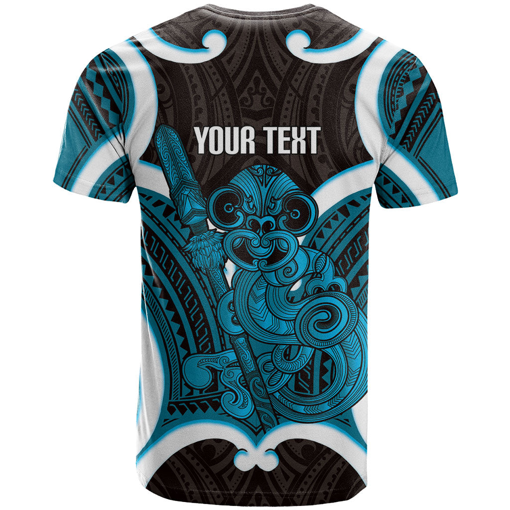 Kikorangi Aotearoa Atua Tumatauenga Personalised T Shirt Maori God Of War Tiki With Taiaha LT14 - Polynesian Pride