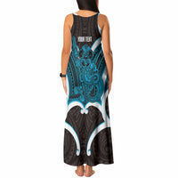 Kikorangi Aotearoa Atua Tumatauenga Personalised Tank Maxi Dress Maori God Of War Tiki With Taiaha LT14 - Polynesian Pride