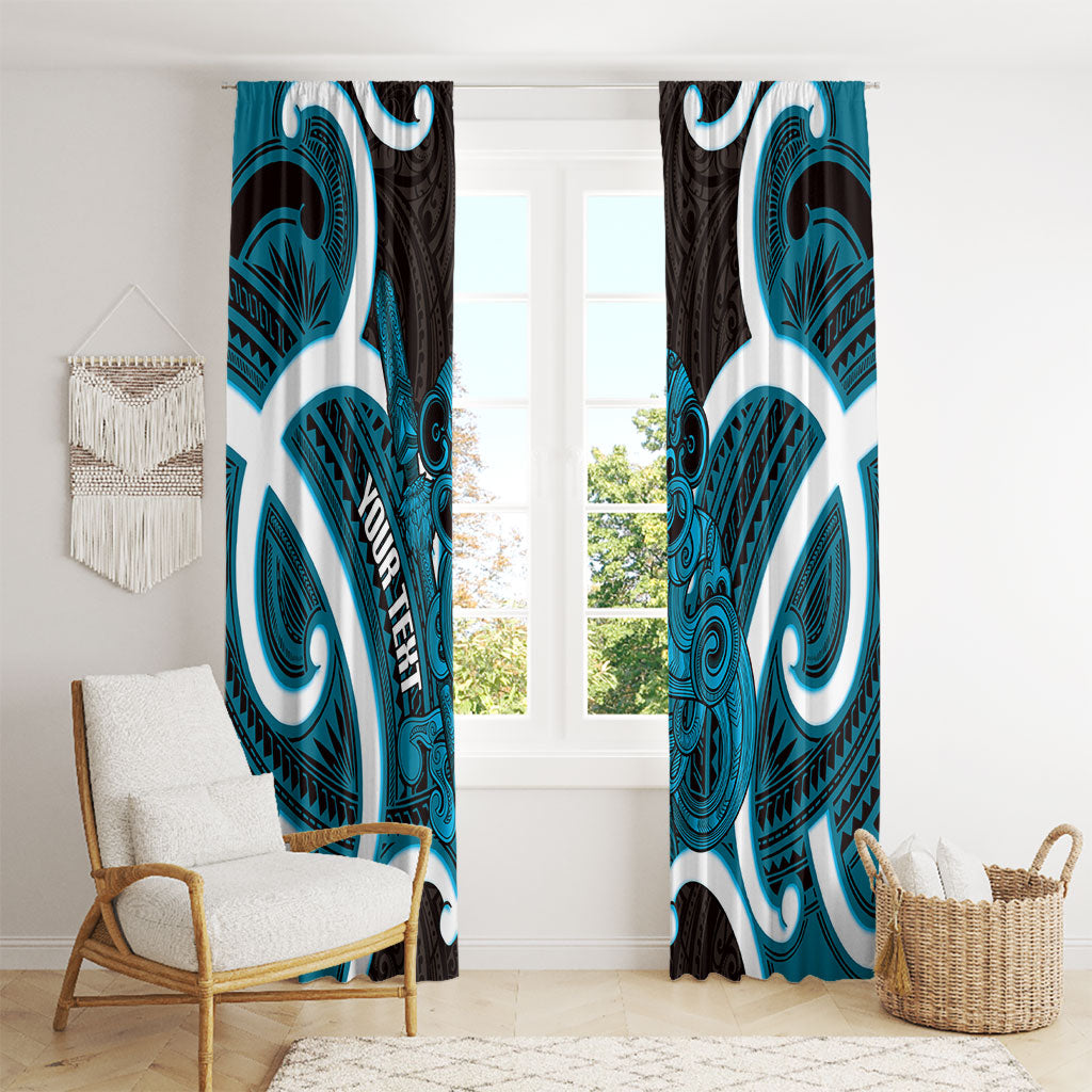 Kikorangi Aotearoa Atua Tumatauenga Personalised Window Curtain Maori God Of War Tiki With Taiaha LT14 - Polynesian Pride