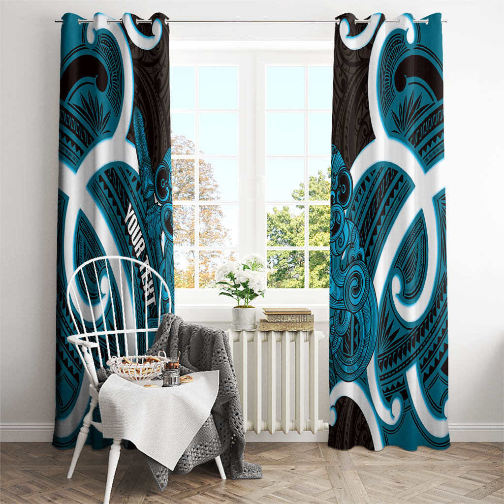 Kikorangi Aotearoa Atua Tumatauenga Personalised Window Curtain Maori God Of War Tiki With Taiaha LT14 - Polynesian Pride