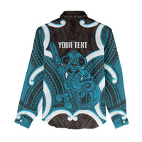 Kikorangi Aotearoa Atua Tumatauenga Personalised Women Casual Shirt Maori God Of War Tiki With Taiaha LT14 - Polynesian Pride