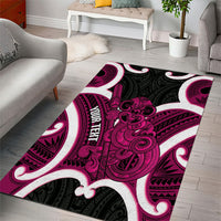 Mawhero Aotearoa Atua Tumatauenga Personalised Area Rug Maori God Of War Tiki With Taiaha LT14 - Polynesian Pride