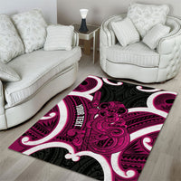 Mawhero Aotearoa Atua Tumatauenga Personalised Area Rug Maori God Of War Tiki With Taiaha LT14 - Polynesian Pride