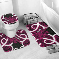 Mawhero Aotearoa Atua Tumatauenga Personalised Bathroom Set Maori God Of War Tiki With Taiaha LT14 Mat Set Only (3 pcs) One Size Pink - Polynesian Pride