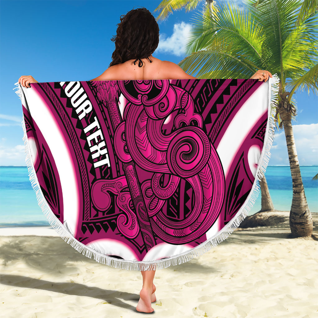 Mawhero Aotearoa Atua Tumatauenga Personalised Beach Blanket Maori God Of War Tiki With Taiaha LT14 - Polynesian Pride
