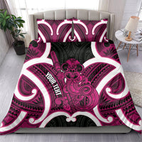 Mawhero Aotearoa Atua Tumatauenga Personalised Bedding Set Maori God Of War Tiki With Taiaha LT14 - Polynesian Pride