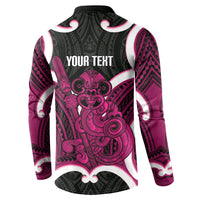 Mawhero Aotearoa Atua Tumatauenga Personalised Button Sweatshirt Maori God Of War Tiki With Taiaha LT14 - Polynesian Pride