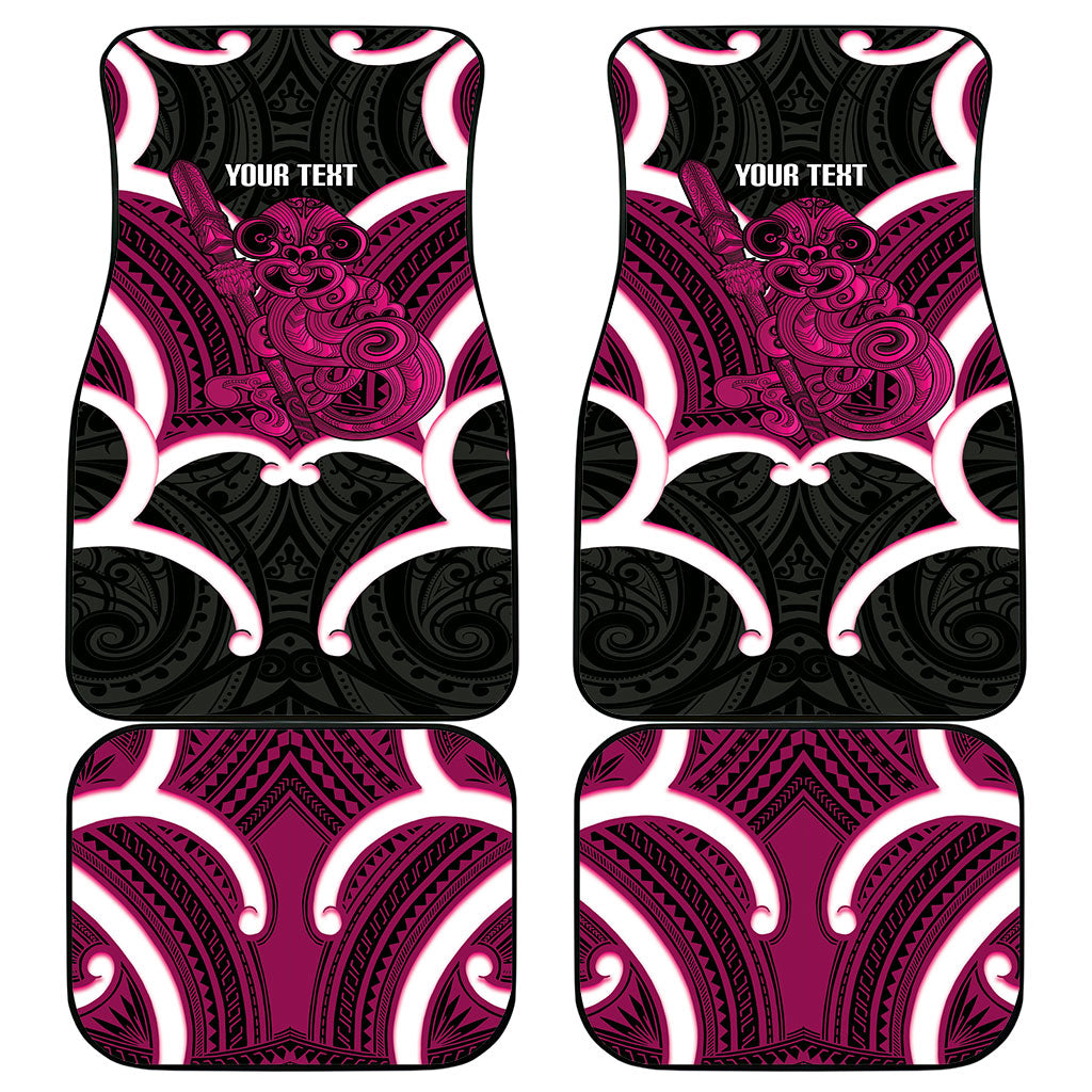 Mawhero Aotearoa Atua Tumatauenga Personalised Car Mats Maori God Of War Tiki With Taiaha LT14 - Polynesian Pride