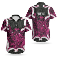 Mawhero Aotearoa Atua Tumatauenga Personalised Couples Matching Off The Shoulder Long Sleeve Dress and Hawaiian Shirt Maori God Of War Tiki With Taiaha LT14 - Polynesian Pride