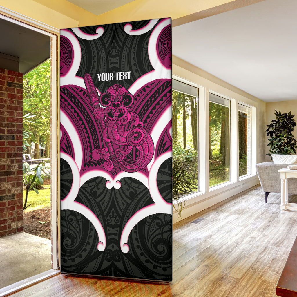 Mawhero Aotearoa Atua Tumatauenga Personalised Door Cover Maori God Of War Tiki With Taiaha LT14 - Polynesian Pride