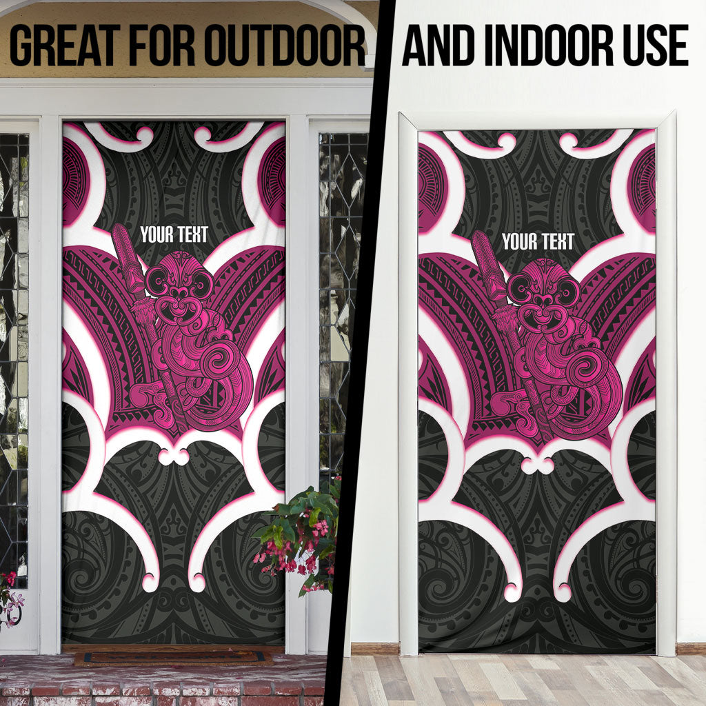 Mawhero Aotearoa Atua Tumatauenga Personalised Door Cover Maori God Of War Tiki With Taiaha LT14 - Polynesian Pride